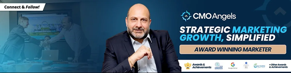 LinkedIn banner for a client: CMO Angels, strategic marketing