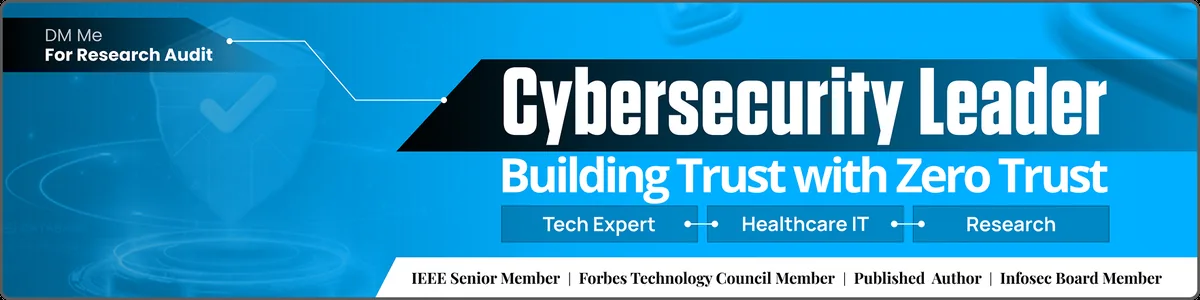 LinkedIn banner for a client: Cybersecurity leader, zero trust