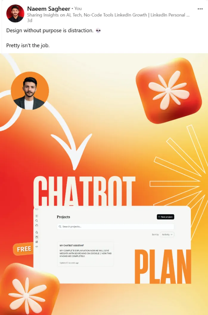 Sponsored LinkedIn post for ChatLLM