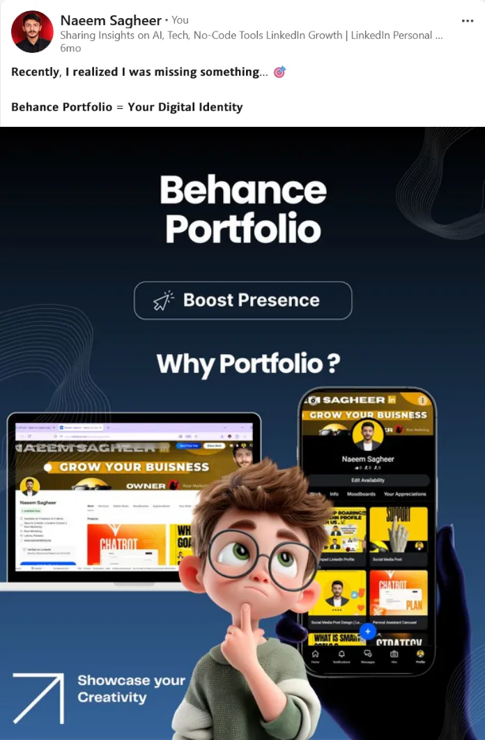 Sponsored LinkedIn post for Portfolio